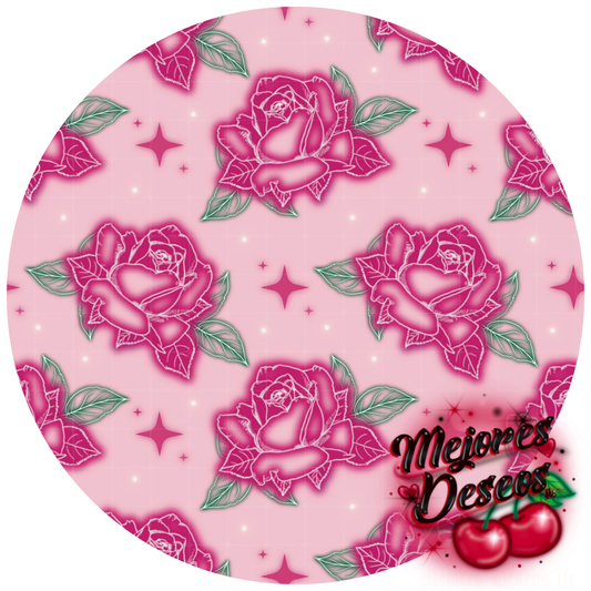 Neon Rose airbrush Seamless Pattern