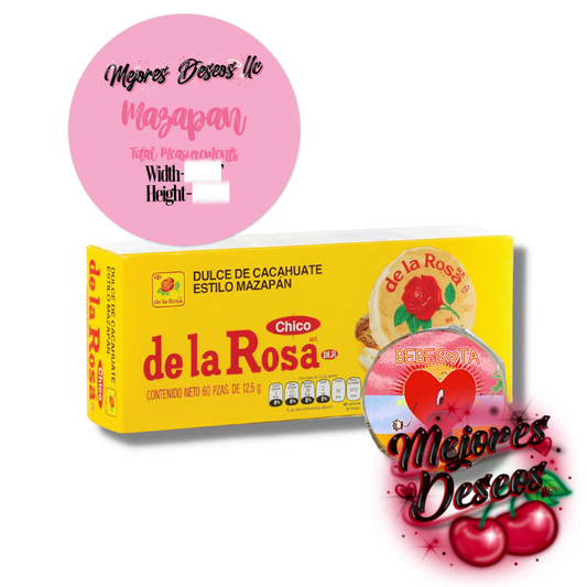 Mazapan Sticker Label TEMPLATE Png/Svg/ Measurements. Make your own Custom Mazapan Labels