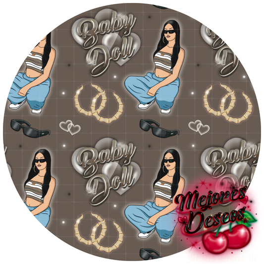 Baby Doll Chola, Chicana inspired SEAMLESS Design JPEG. Babydoll Seamless. Babydoll Clipart.Old school hearts. Instant Download ONLY