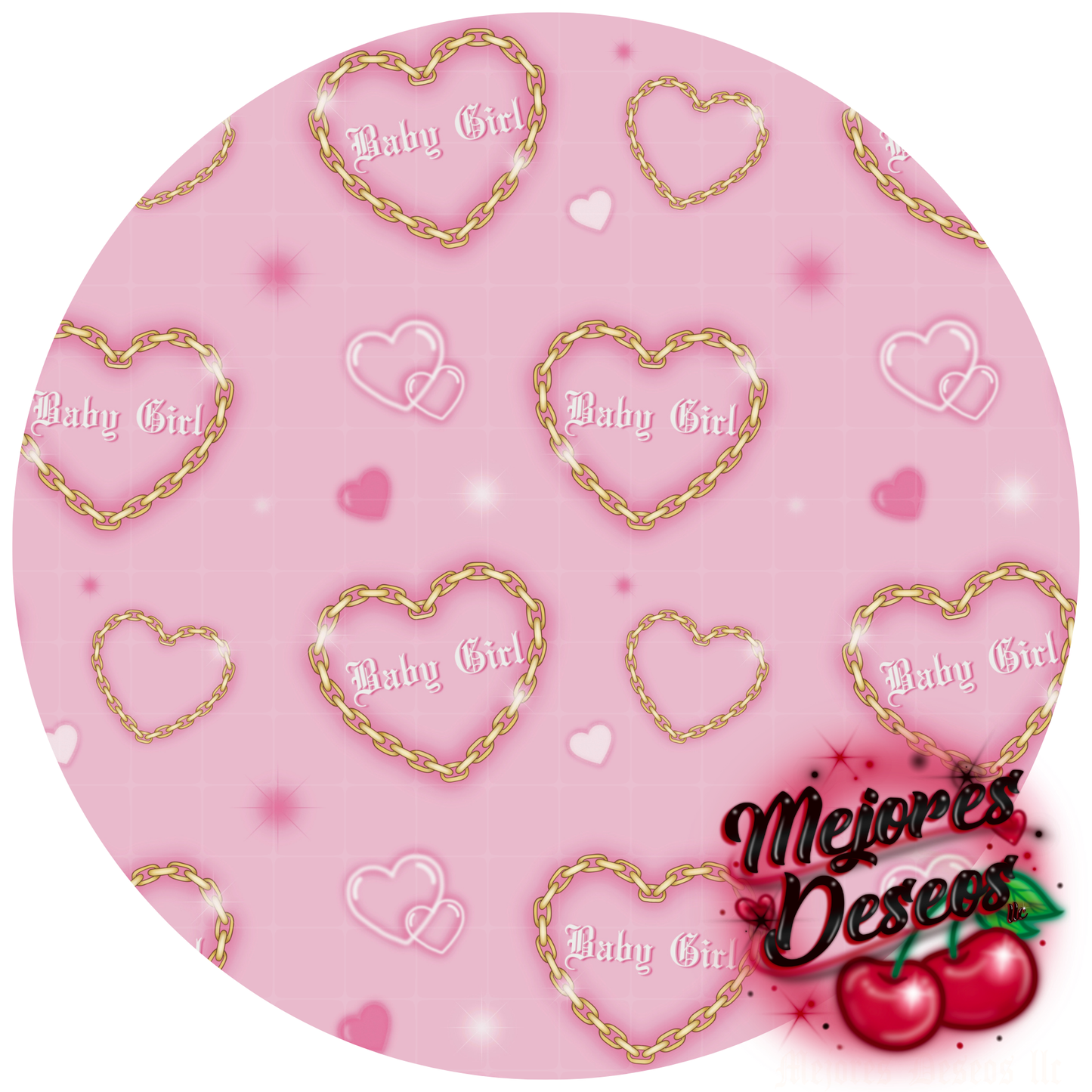 Early 2000s Vibe PINK SEAMLESS Design JPEG. Pink Heart chain Seamless. Old school hearts seamless. Instant Download ONLY