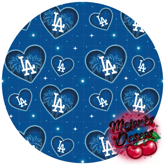 Blue LA / Hearts airbrush Seamless Pattern