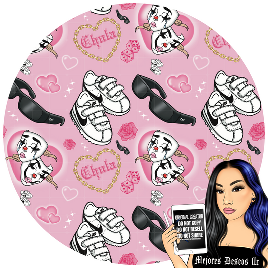 Chola, Chicana inspired PINK SEAMLESS Design JPEG. Chicana Seamless.Chola Clipart. Chicana inspired Old school hearts. Instant Download ONLY