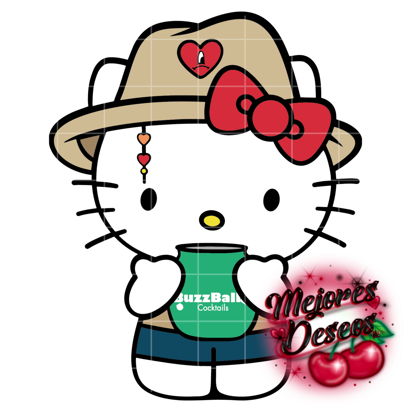 Bad Bunny/ Hello Kitty with Buzzball SVG, PNG