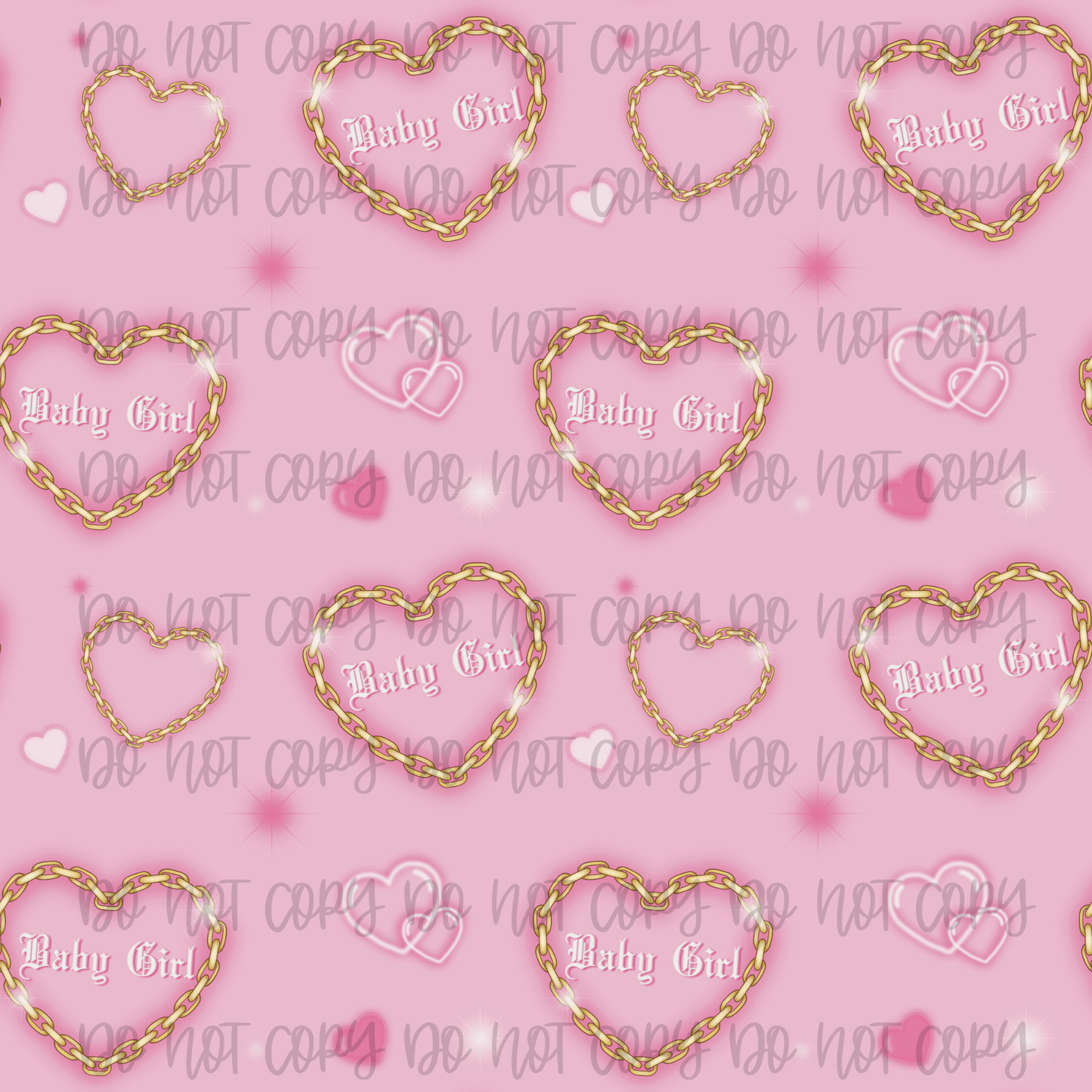 Early 2000s Vibe PINK SEAMLESS Design JPEG. Pink Heart chain Seamless. Old school hearts seamless. Instant Download ONLY