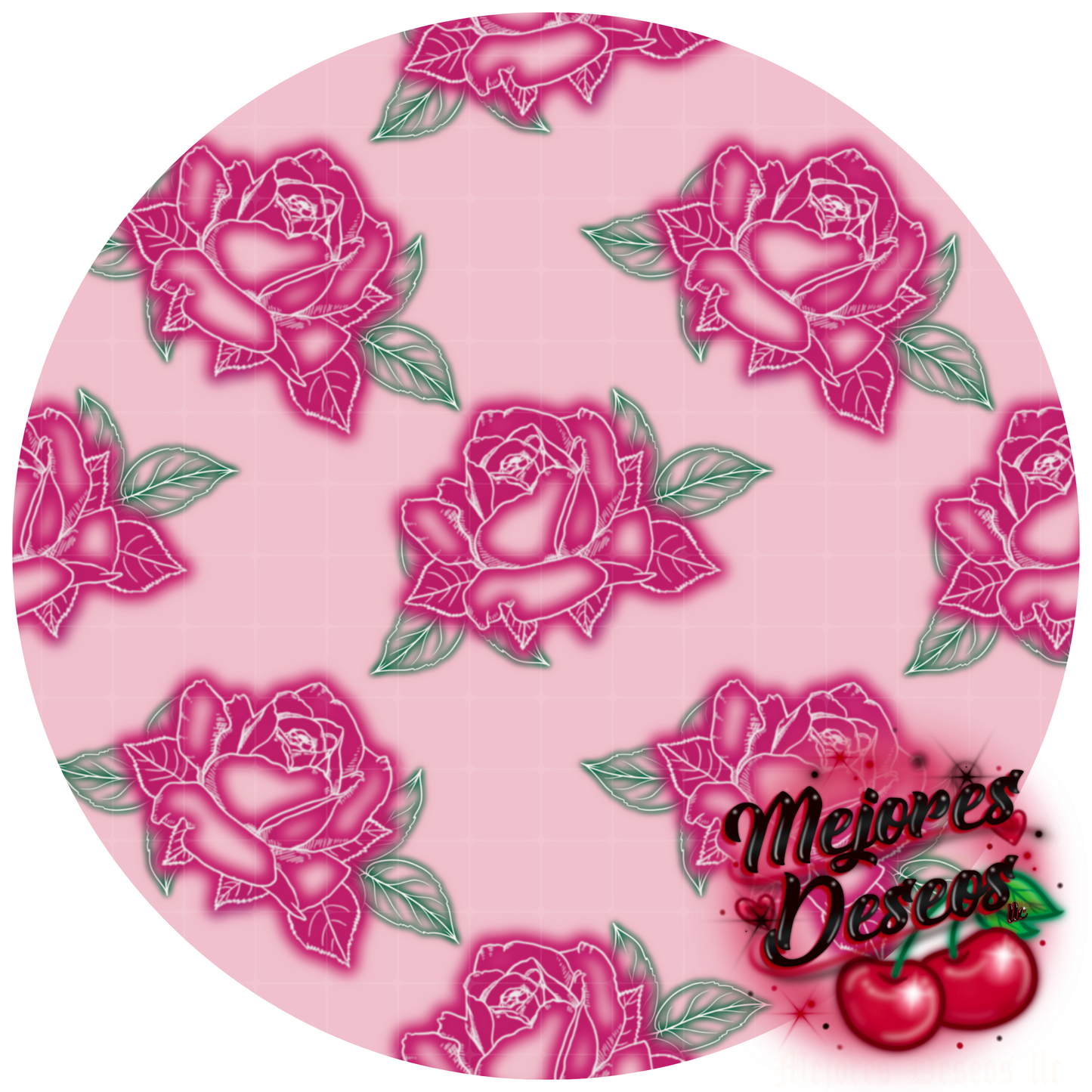 Neon Rose airbrush Seamless Pattern