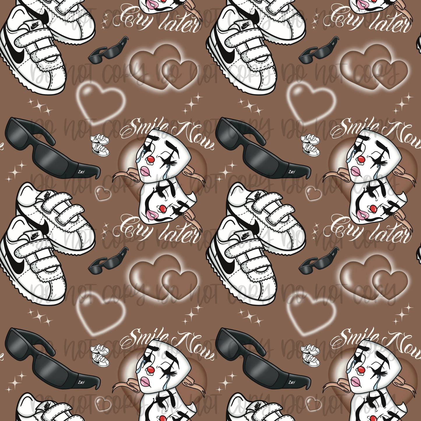 Chola, Chicana inspired BROWN SEAMLESS Design JPEG. Chicana Seamless.Chola Clipart.Chicana inspired Old school hearts. Instant Download ONLY