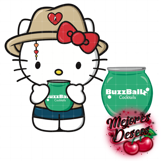 Bad Bunny/ Hello Kitty with Buzzball PNG ONLY