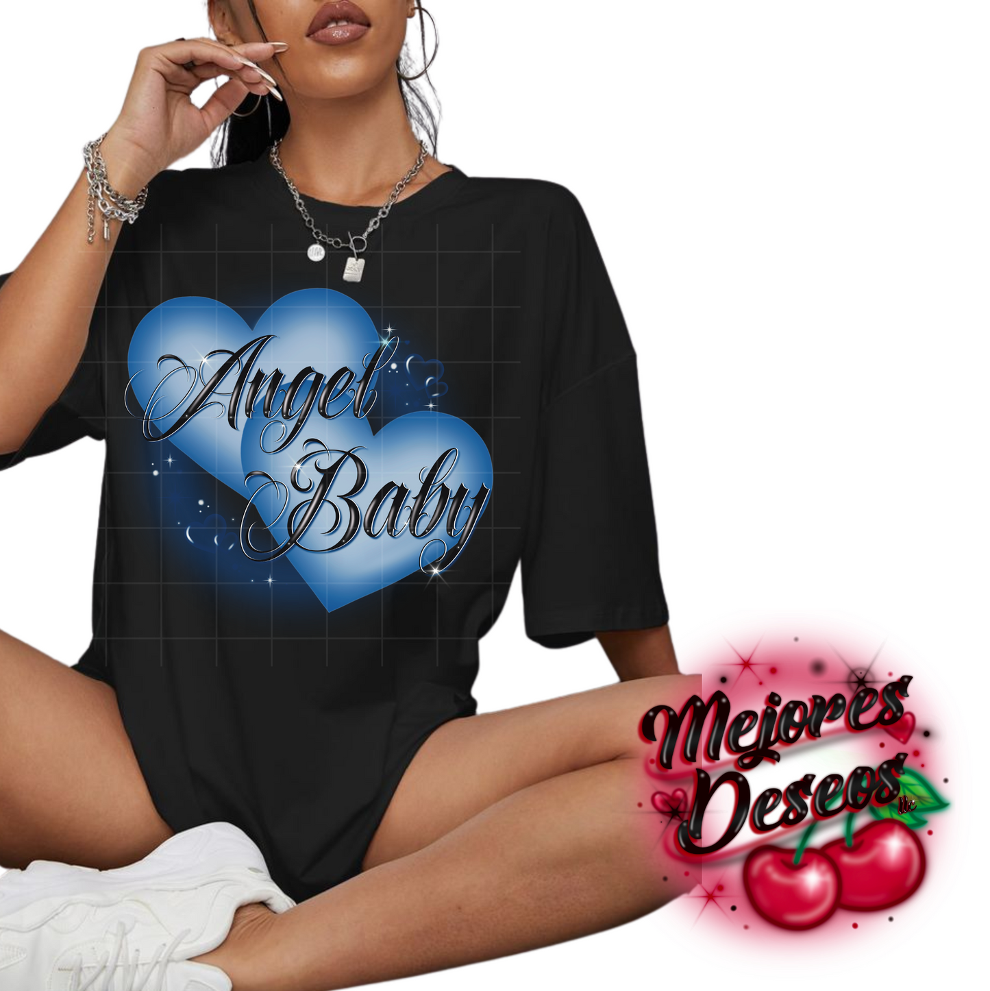 BLUE Angel Baby Airbrush Artwork PNG