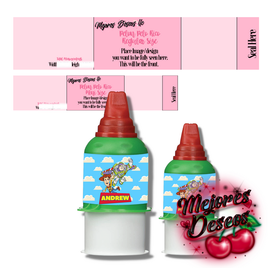 Pelon Pelo Rico Regular and Mini TEMPLATE PNG. Make your own Pelon Pelo Rico labels for Party Decor